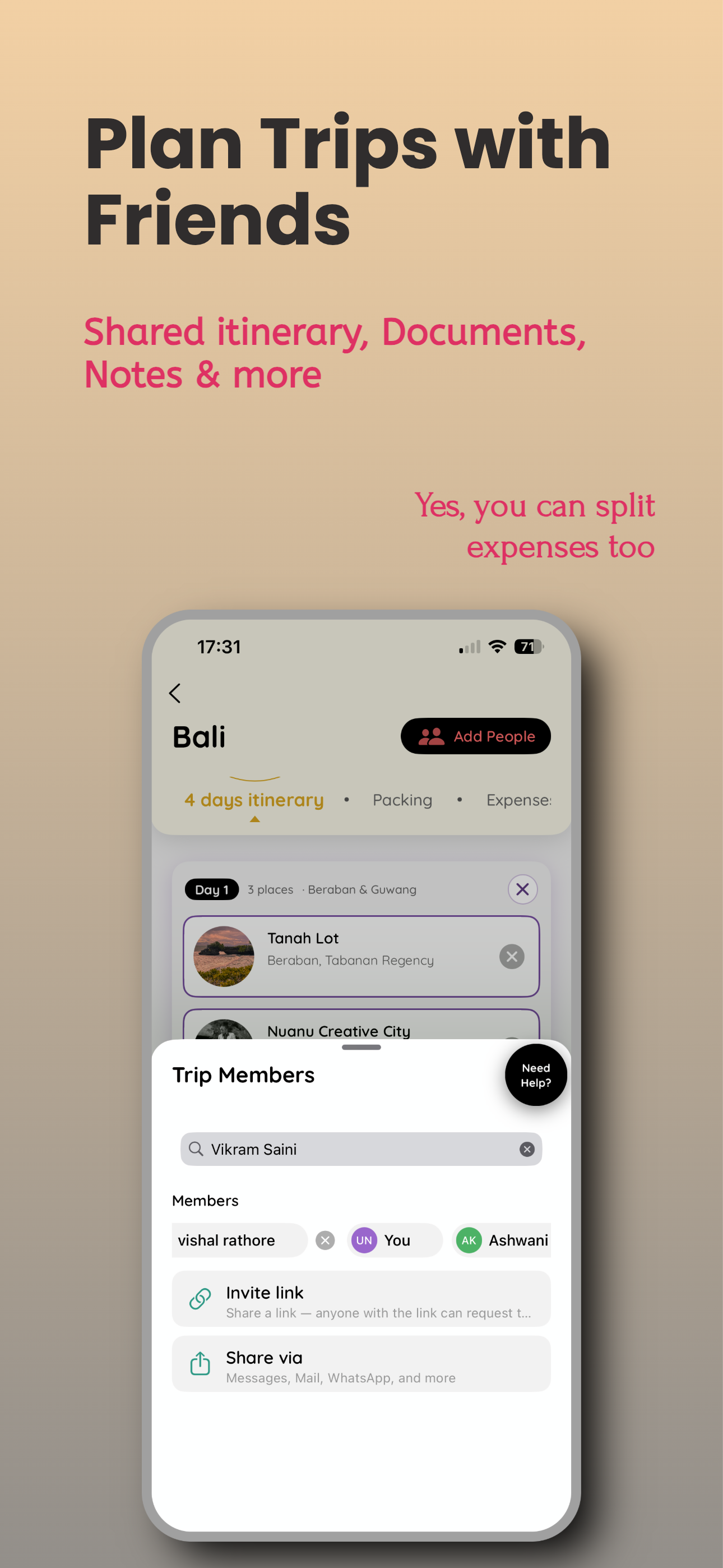 Plan trips together without the chaos